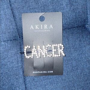 AKIRA | Silver “Cancer” Rhinestone Hair Clip